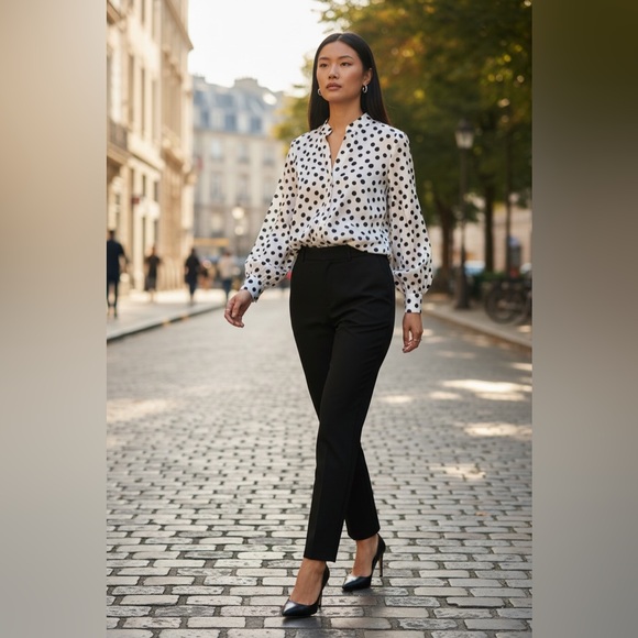 Zara Polka Dot button down size XL - Picture 2 of 5